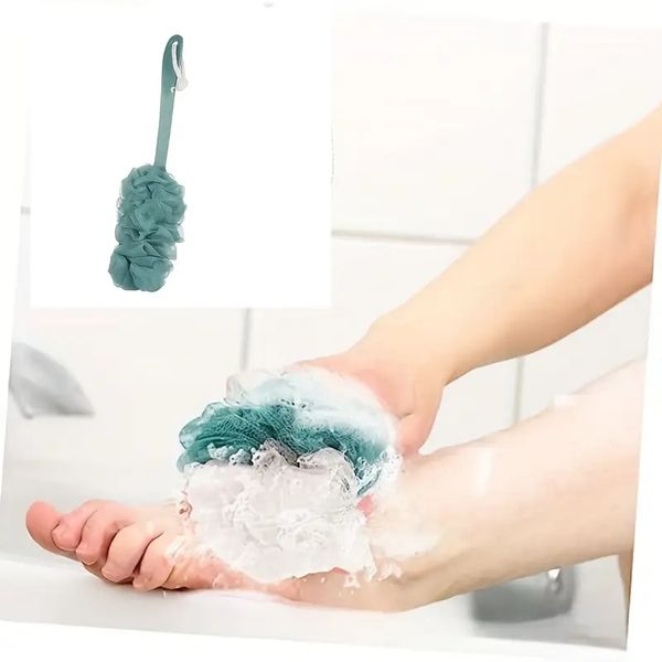 1 Gentle Touch Unscented Bath Sponge Set - Soft Loofah Body Brush and Bath Brush with Handle, Shower Foam for Back Cleansing
