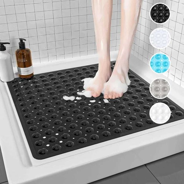 1 piece square PVC bubble leak hole shower anti-slip pad with suction cup for bathroom floor or prayer use Y250111