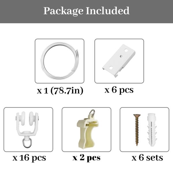 1 Set Ceiling Curtain Track, Room Divider Ceiling Track for Curtains, Shower Curtains, RV Curtains Flexible and Cuttable

A single ceiling-mounted curtain rail system, versatile for room dividers, showers, and RVs, with flexible and customizable length options