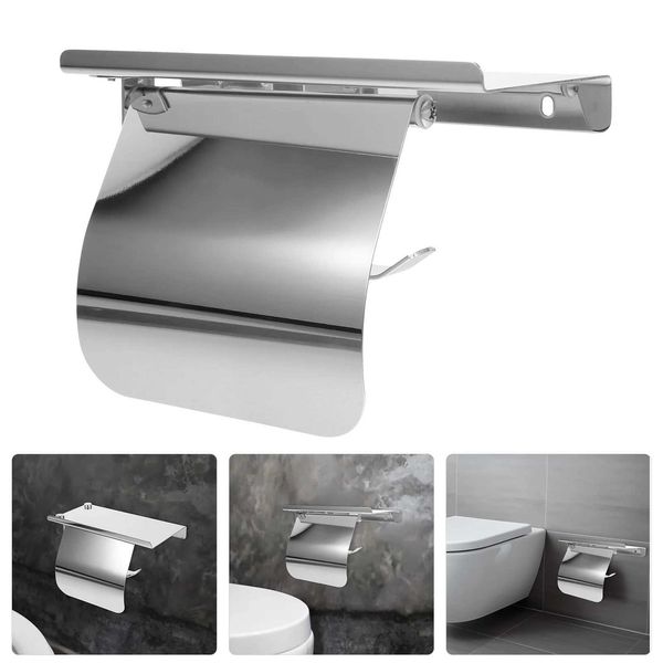 1 Set of Toilet Roll Holder Bathroom Toilet Paper Holder Tissue Roll Holder with Shelf M240824