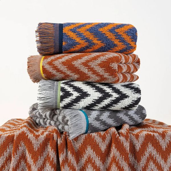 100% pure cotton tassel bathroom towel, soft striped beach towel for home use