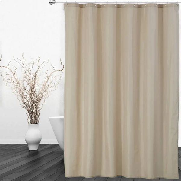100% waterproof fabric shower curtain or liner with magnets, 72 x inches, tan color for bathrooms