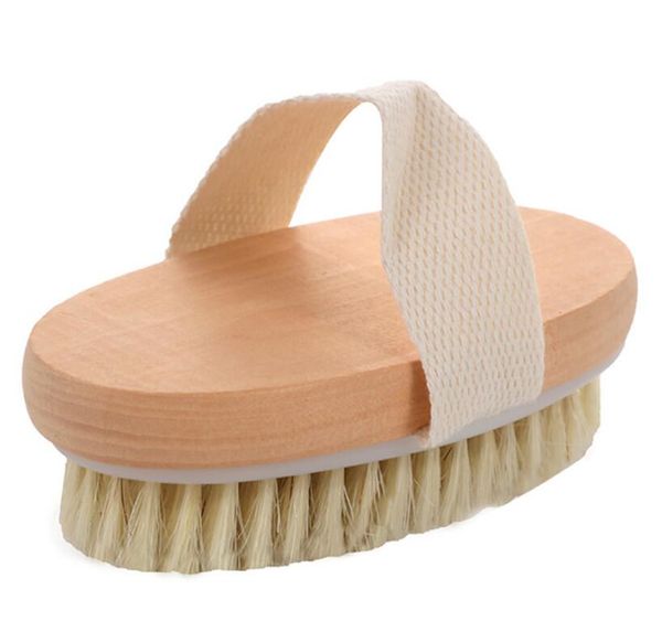 100pcs Dry Skin Body Face Soft Natural Bristle Brush Wooden Bath Shower Brushes SPA without Handle Cleansing