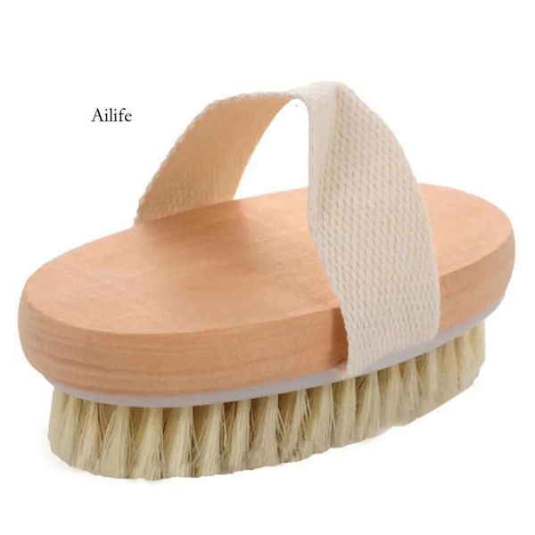 100-piece natural bristle bath brushes for dry skin, wooden spa shower tools without handles