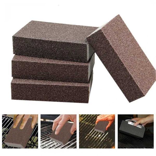 10-piece BBQ sponge set for removing stains and grease from grills and dishes