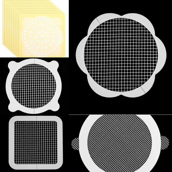 10-piece disposable or clog-resistant sink strainers for hair and debris in kitchen or bathroom