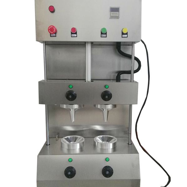 110V/220V commercial pizza cone maker with dual umbrellas - stainless steel professional pizza oven