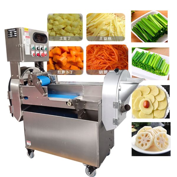 1500W commercial electric vegetable cutter for dicing, shredding, and slicing potatoes, radishes, cabbage, and onions