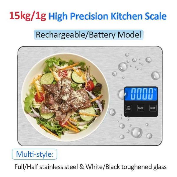 15kg/1g Digital Kitchen Scale Home Accuracy Electronic Scales Jewelry Food Snacks Weighing Baking Tools with LCD Backlight/TareM240815