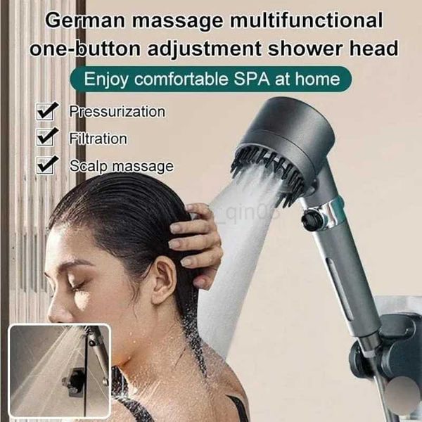 1pc handheld shower with 3 spray modes for high-pressure bathroom use