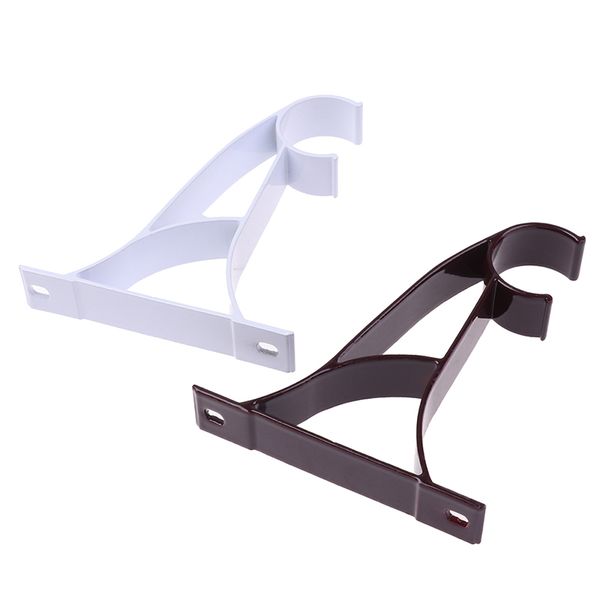 2 sturdy metal drapery brackets for 25mm curtain rods, durable double curtain rod supports