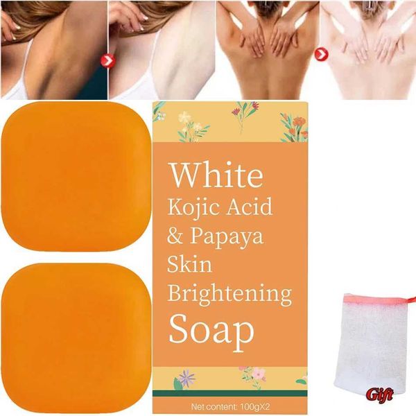 200g Kojic Acid Papaya Vegan Soap for Natural Skin Whitening and Lightening, Organic Beauty Care for Face and Body G240807