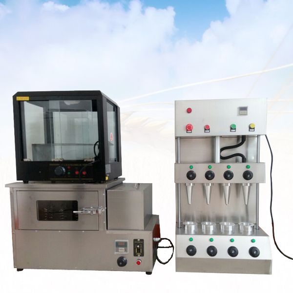 2020 new handheld pizza cone machine with stainless steel oven and display cabinet