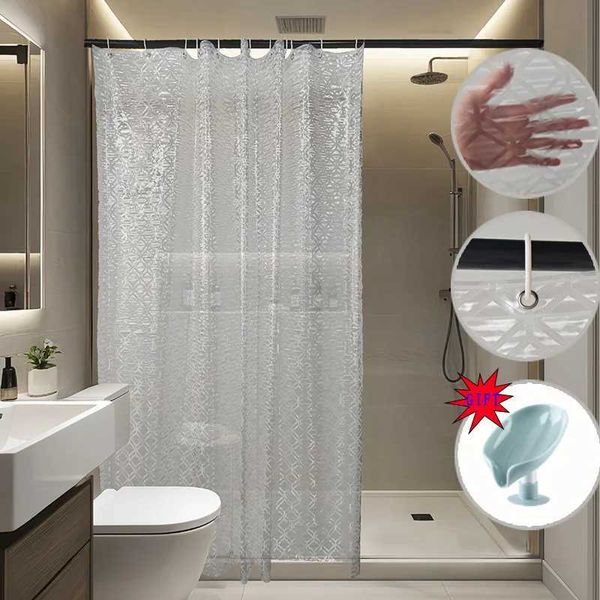 2024 new waterproof bathroom shower cover with 3D diamond pattern and mildew-resistant window design W240808