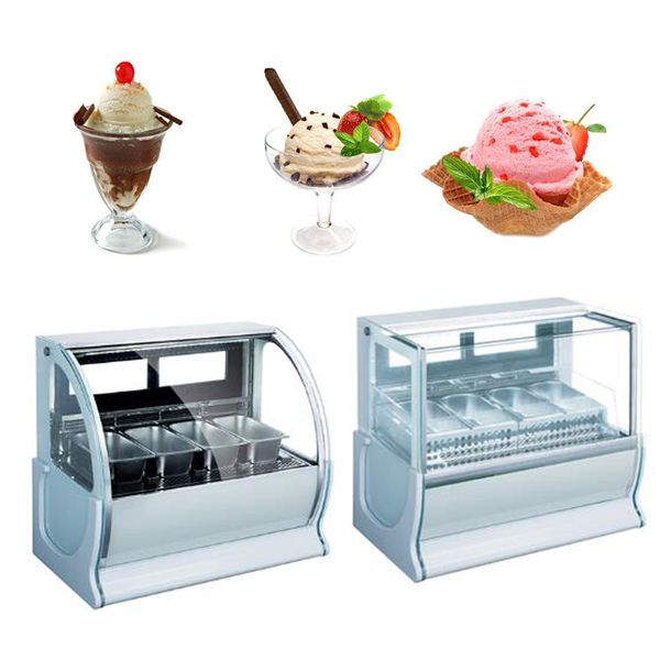 220V commercial ice cream freezer with defogging display for franchise shops