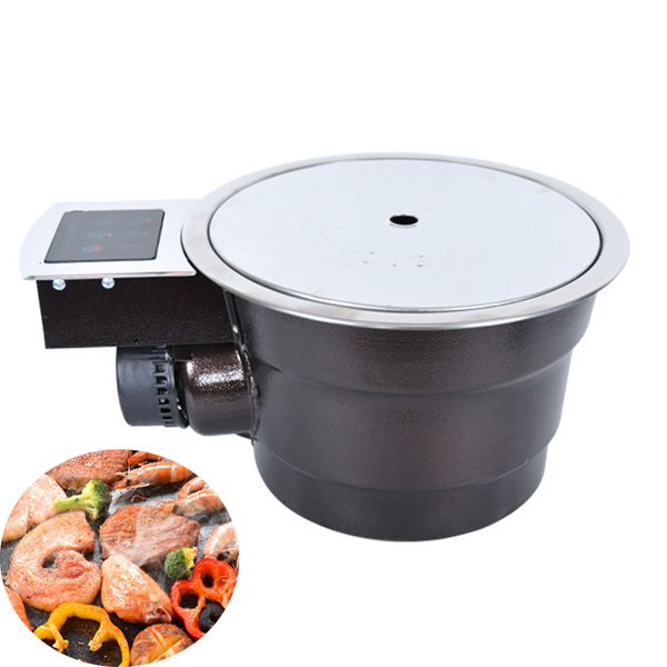220V commercial Korean electric grill with smokeless non-stick BBQ stainless steel pan