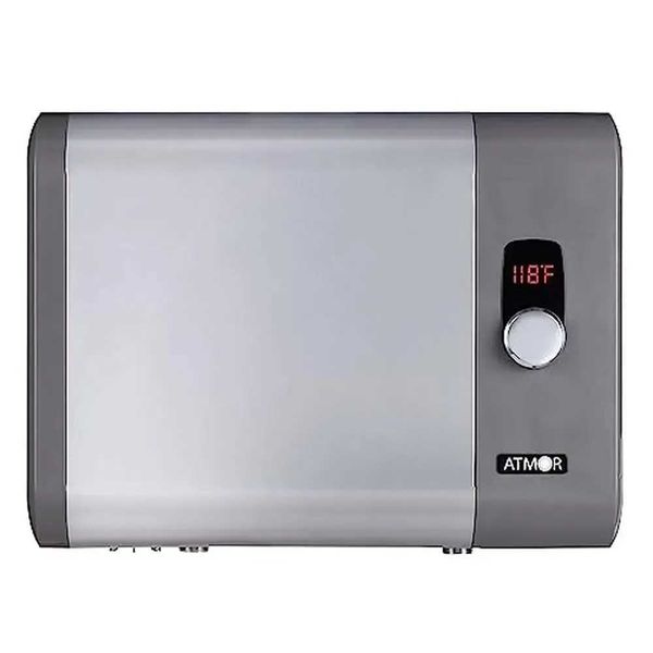 29kW 240V tankless electric water heater with self-modulating tech delivers 5.4GPM instant hot water for whole-house use