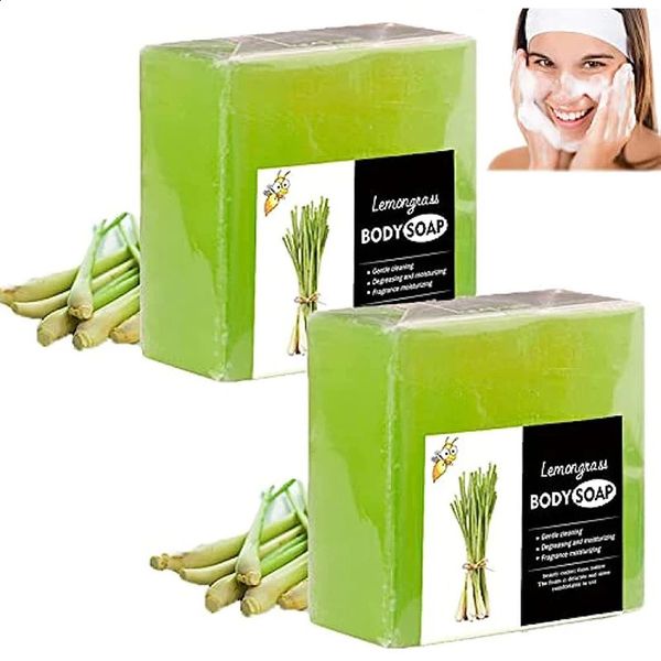 2pcs Natural Citronella Soap Bar with Lemongrass for Mosquito Repellent and Oil Control, Essential Body Soap Must-Have