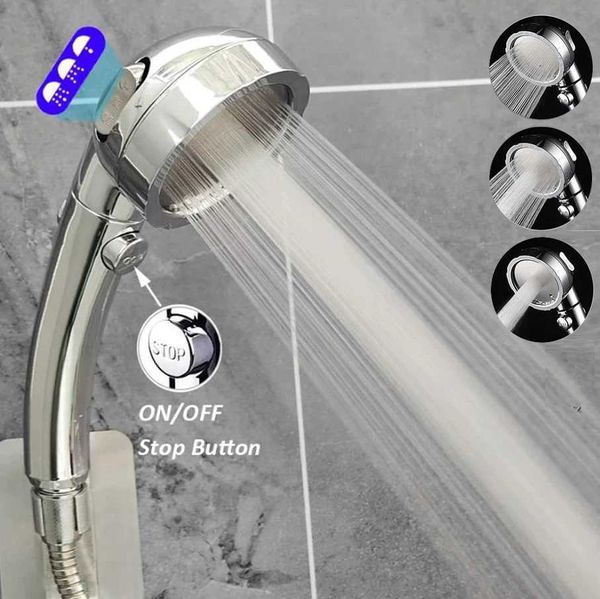 3 Modes Large Rainfall Recharge Shower Head with High Pressure Water Saving Spray for Bathroom Accessories M241030