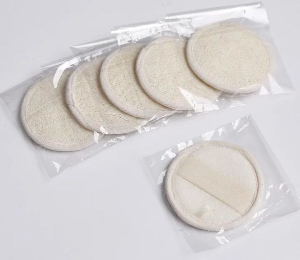 300pcs natural loofah bath brushes, round 8x8cm pads for shower exfoliation