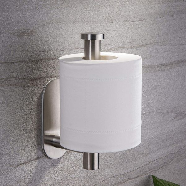 304 stainless steel self-adhesive toilet paper holder for bathroom and kitchen towels with polished finish