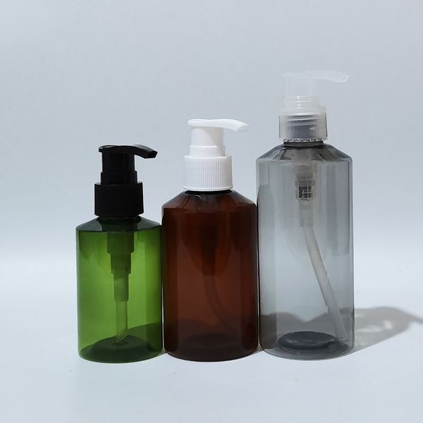 30-piece set of gray, green, and brown 100ml-200ml plastic dispensers for liquid soap and shampoo