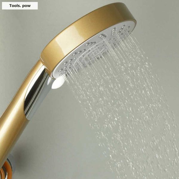 360¡ã rotating water-saving shower with 3 spray modes and golden finish