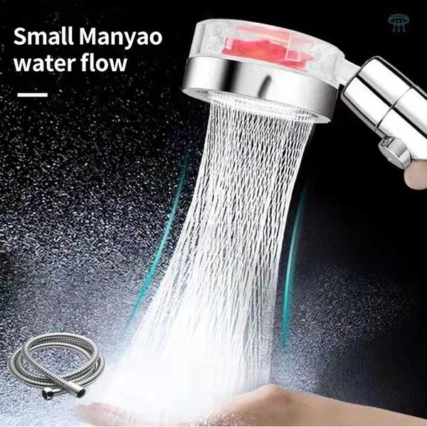 360-degree rotating high-pressure water-saving shower with ABS hose and rain turbo propeller filter