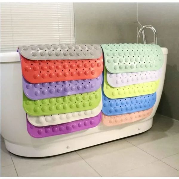 36x71cm non-slip shower mat with suction cups, waterproof PVC bathroom floor mat featuring massage foot pad