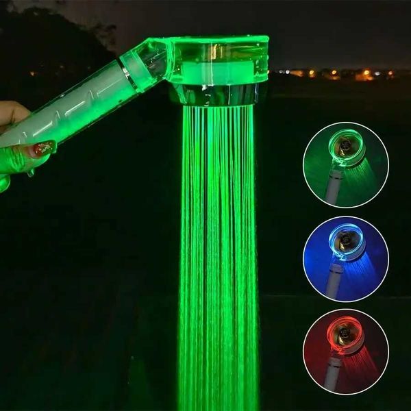 3/7 Color Changing LED Shower Filter with High Pressure Turboprop and Temperature Sensor for Bathroom W250109