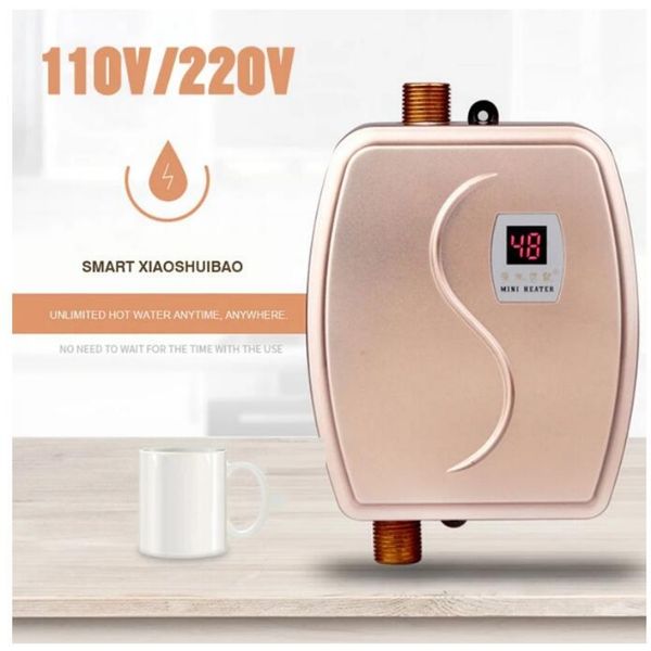 3800W compact electric water boiler with instant heating, LED display, and leakage protection