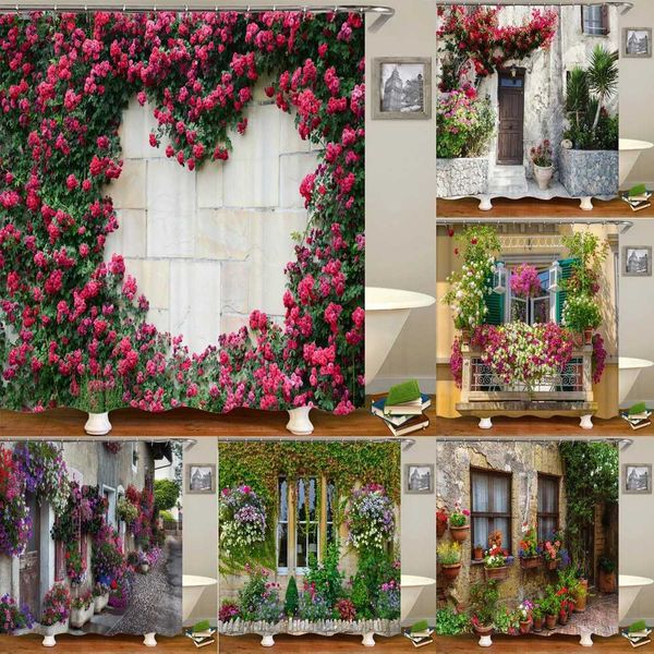 3D European rural town street landscape printing bathroom waterproof shower curtain outdoor flower scenery curtain decoration M240824

Rewritten:
Waterproof 3D printed shower curtain featuring European rural town streets and outdoor floral scenery for bathroom decor M240824