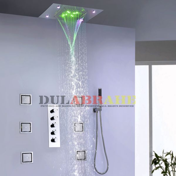 4 Water Functions Work Together Or Separately 50X36 CM Rain Waterfall Shower Head Bathroom LED Shower Faucet Set 008-50X36P-6MK

This shower set features four water functions that can operate toget...