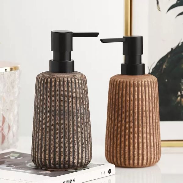 400ML ceramic soap dispenser for hand wash, shower gel, or shampoo in bathrooms
