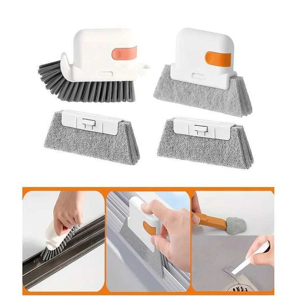 4-piece Wooden Groove Cleaning Kit - Handheld Design for Doors, Windows & Kitchens Y250116