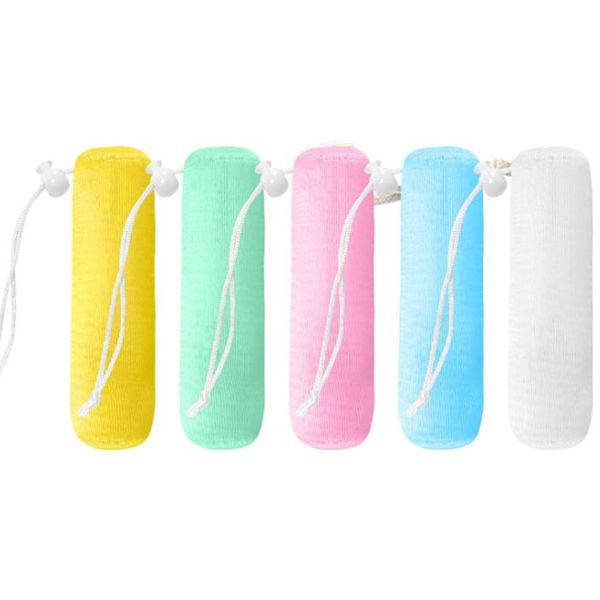 5 Colors Scrubber Exfoliating Mesh Soap Pouch Saver Bag Foam Net For Shower Body Facial Cleaning Tool Pocket Loofah Bath Spa Bubble With Dra

Rewritten:
Multicolored mesh scrubber pouch for soap saving, exfoliating and creating rich lather during shower or bath facial cleansing