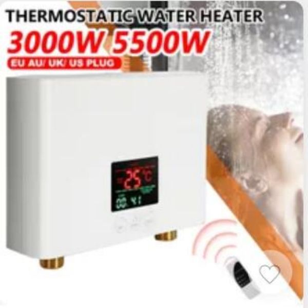 5000W tankless electric water heater for kitchen and home use with smart variable frequency and constant temperature control