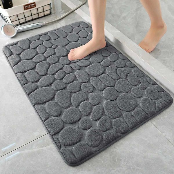 50x80cm Non-Slip Pebble-Textured Bath Mat for Shower, Bathtub, and Bathroom Floor