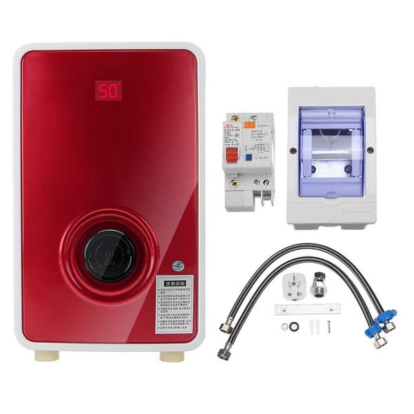 5500W instant tankless water heater with temperature display, waterproof IPX4, remote control, and free shipping