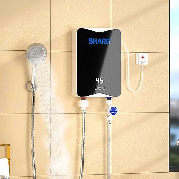 5500W tankless electric water heater with LCD for instant hot water in bathroom or kitchen