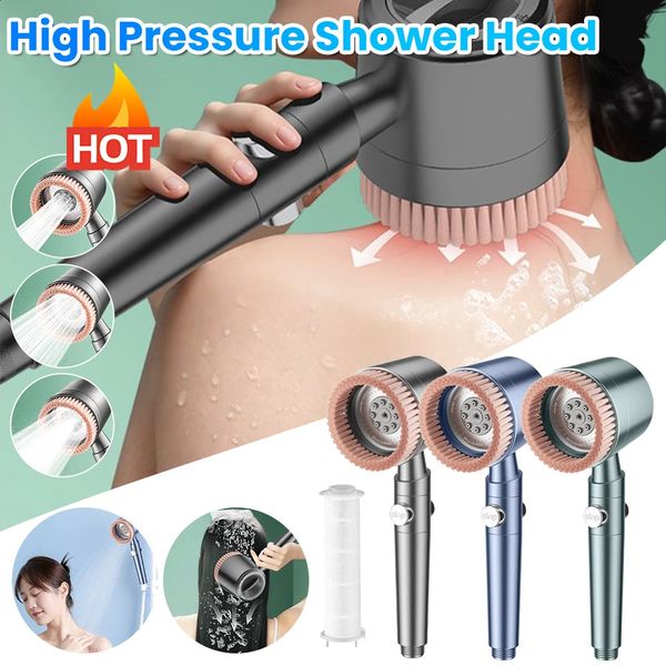 5-mode adjustable high-pressure shower head with rainfall spray, water-saving handheld bathroom accessory