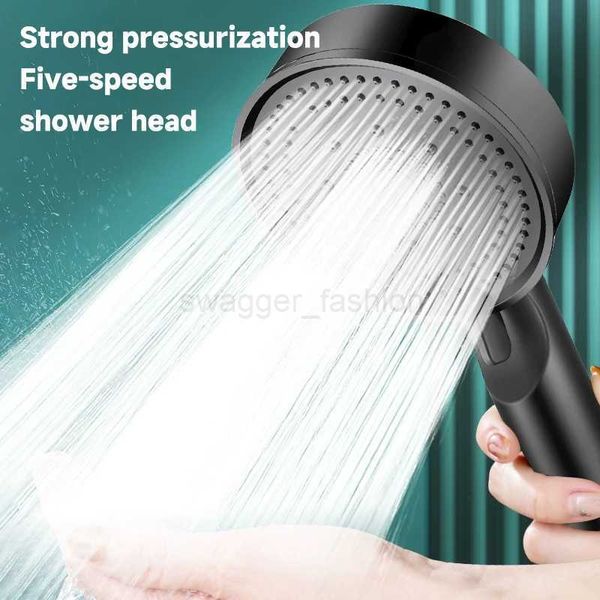 5-mode adjustable high-pressure shower head with water-saving massage and hook hose for bathrooms