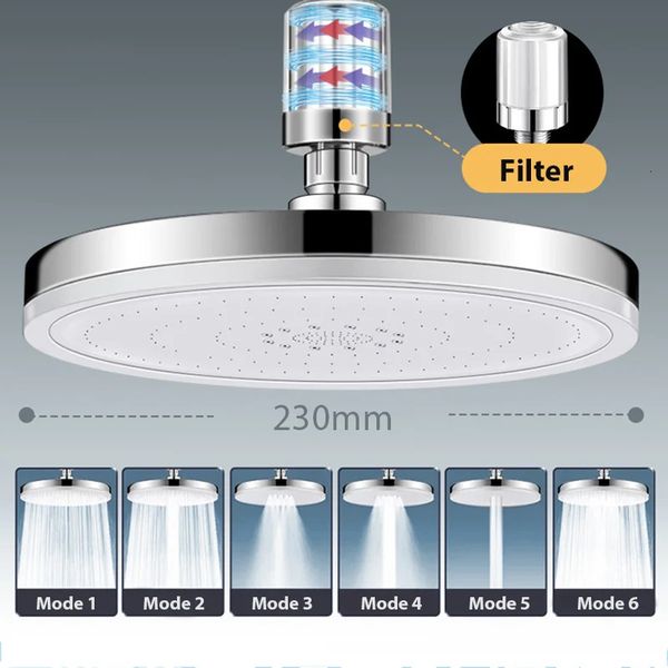 6 high-pressure rainfall shower heads with filter for bathroom faucet accessories