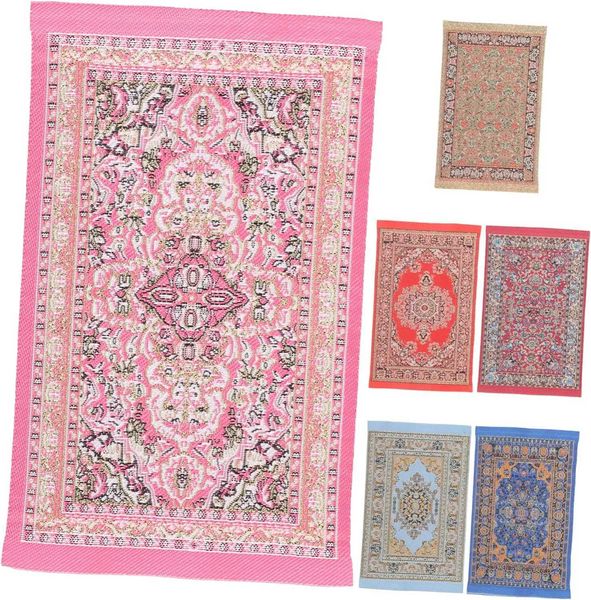 6pcs Turkish miniature rugs for tiny house decor, toy carpets for dollhouse decoration