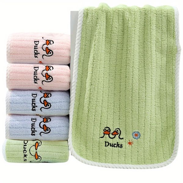 6-piece set of soft face towels with hanging loops for home, office, kitchen, or bathroom use
