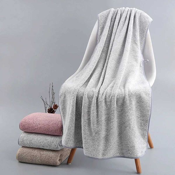 70x140cm bamboo charcoal coral velvet bath towel for adults, quick-drying soft absorbent solid color household bathroom towel