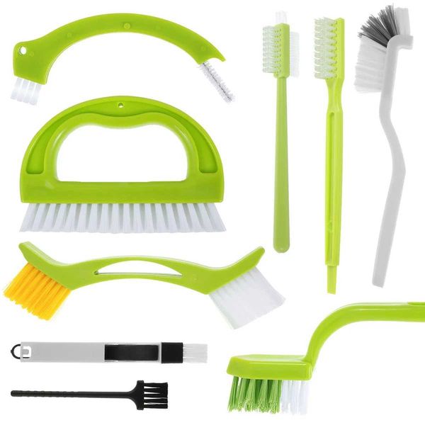 9-piece groove cleaner set for deep tile joint scrubbing, reusable handheld body and brush tools