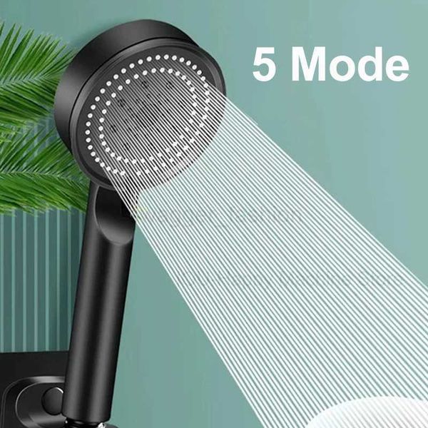 Adjustable high-pressure shower head with five spray modes for water-saving massage in your bathroom