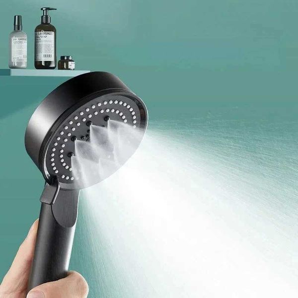 Adjustable high-pressure shower head with water filter, portable one-click bathroom accessory