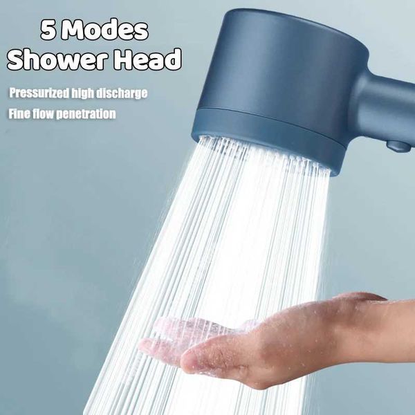 Adjustable shower head with high-pressure, water-saving massage filter and bathroom hook W250109